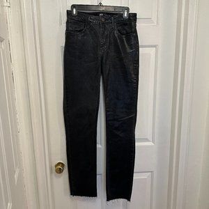 Zara Black Coated Straight Jeans